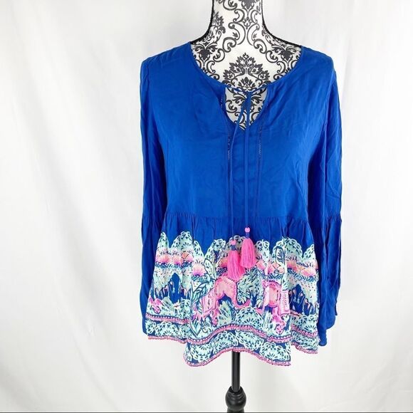 Lilly Pulitzer Kahli Peplum Babydoll Top - Picture 2 of 10